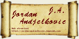 Jordan Anđelković vizit kartica